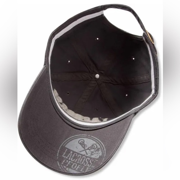 NWT Pavilion Gift Gray Lacrosse People Adjustable Strap Snap Back Baseball Hat - Picture 3 of 10